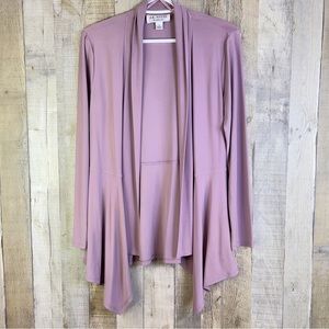 J. R. Nites by Carol Lin Size Small Mauve Open Front Asymmetrical Overpi…